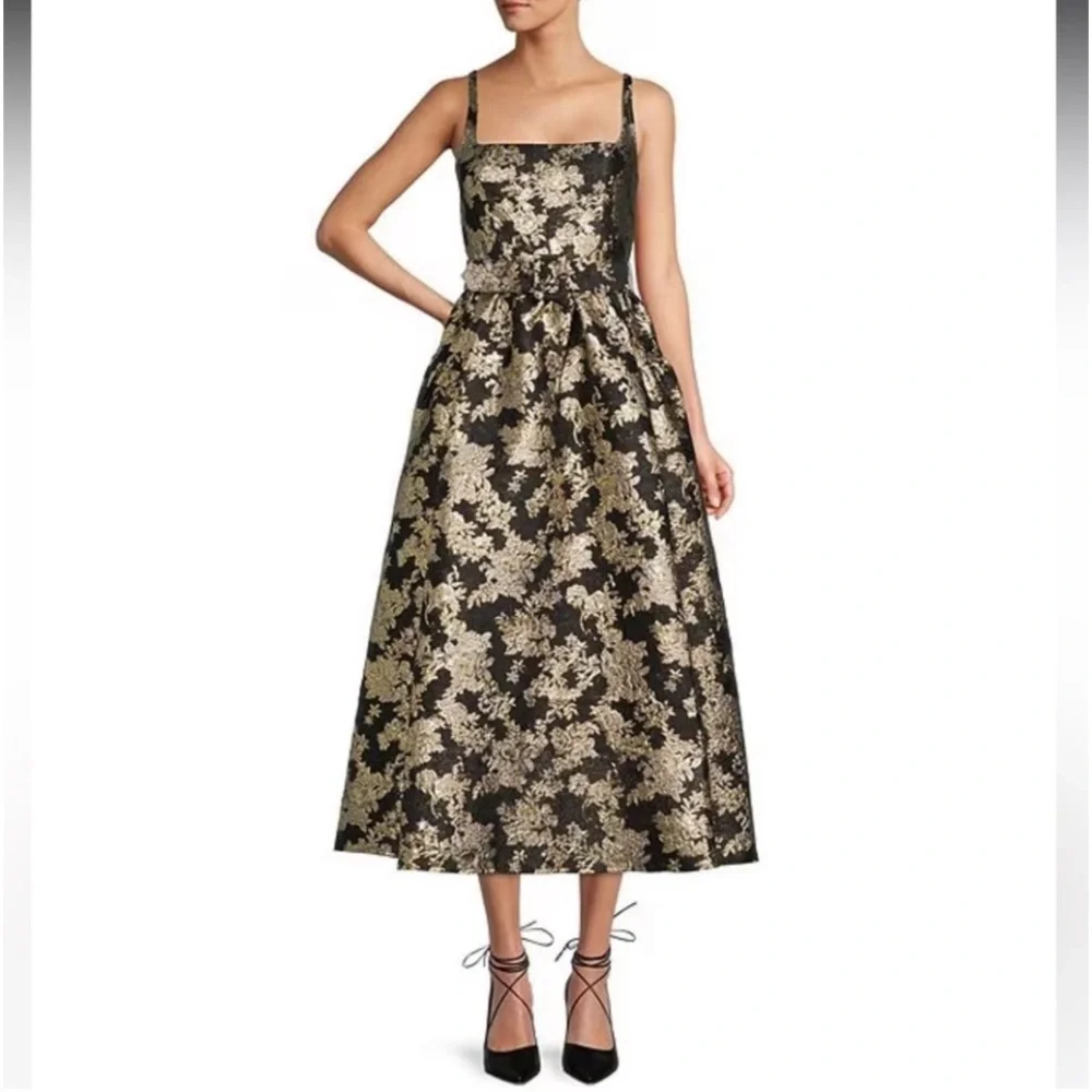 NWT Antonio Melani Morgan
Sleeveless Square Neck
Jacquard A-Line Midi Dress - Picture 1 of 16